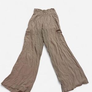 Rewash Taupe Wide-Leg Pants